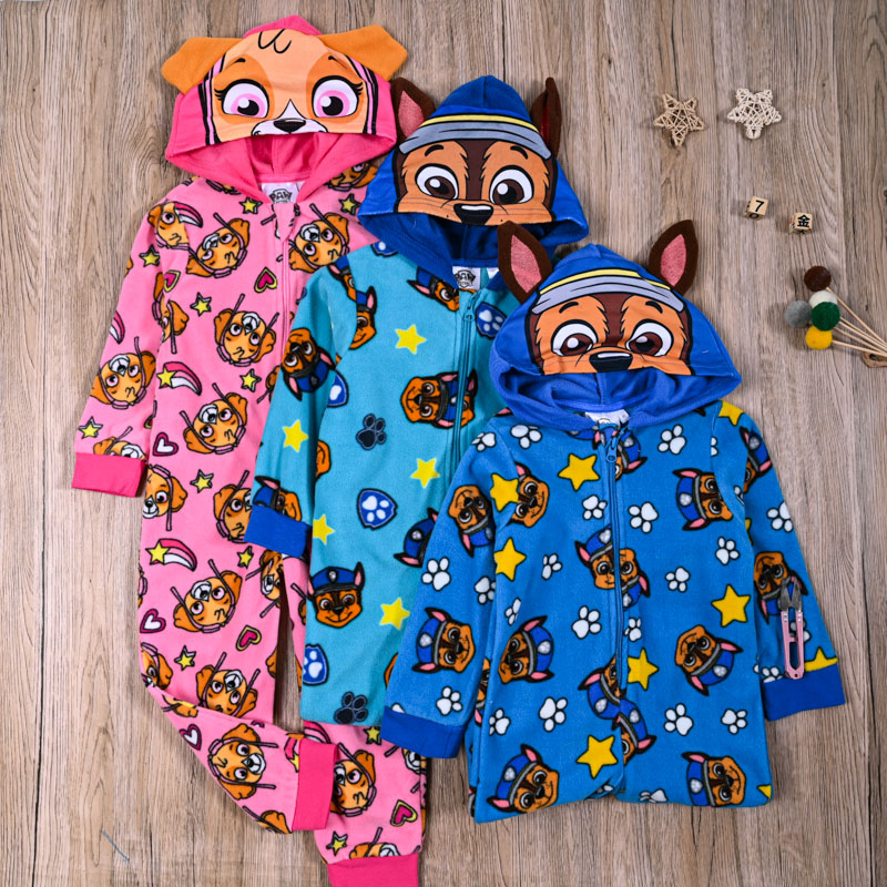 连身衣春秋睡衣拉链造型长爬服