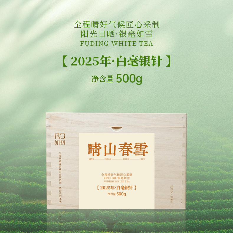 2025春茶磻溪吴洋山头采白毫银针特级如初福鼎白茶高山老枞500g