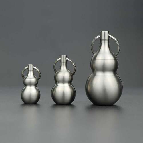 纯钛葫芦防水密封小药瓶钥匙扣