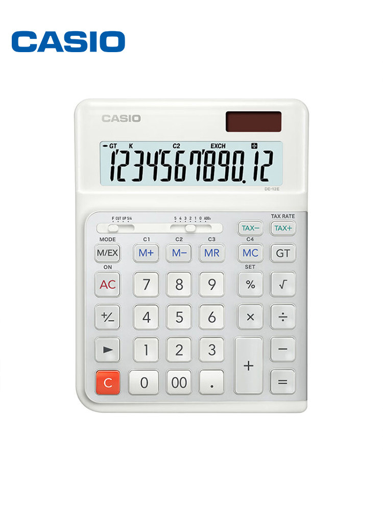 CASIO 카시오 계산기 3°DE-12 계산기 인간공학적 사다리 버튼 대형 사무용 계산기