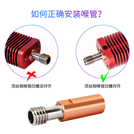 3D打印机配件CR10钛合金喉管管全金属耐高温M6螺纹喉管送料进料管