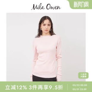 09WNT241088 针织衫 Mila Owen春夏简约多巴胺纯色圆领修身