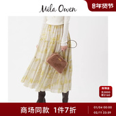 时尚 Mila Owen25秋冬新品 复古碎花雪纺层叠半身裙09WFS255014