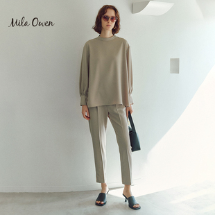 Mila T恤休闲裤 套装 09WFO231154 Owen春夏简约通勤纯色圆领长袖