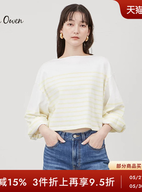 Mila Owen 春夏休闲简约通勤宽松条纹长袖T恤09WCT241028