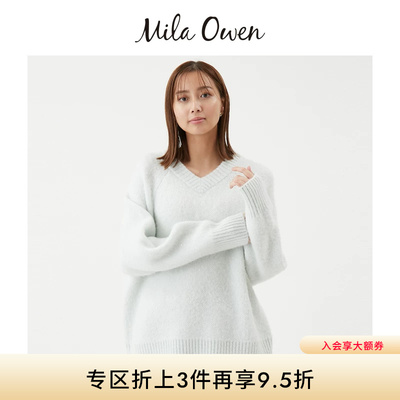 Mila Owen秋冬节日优雅含羊毛V领亮片丝针织衫09WNT255103