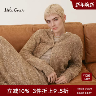 开衫 短款 09WND235158 Owen秋冬复古金银丝绒感百搭圆领长袖 Mila