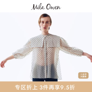 衬衫 09WFB251152 Owen春夏简约复古可拆卸方领泡泡袖 Mila
