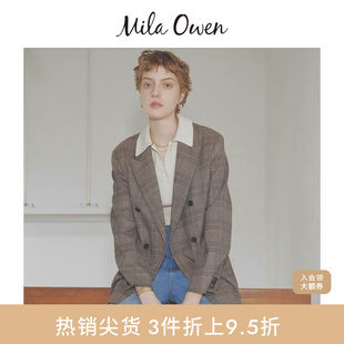 Mila 外套09WFJ245906 Owen秋冬通勤气质百搭双排扣翻领西装