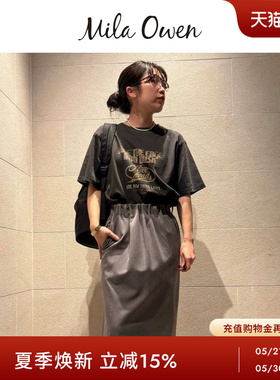 Mila Owen26春夏新品时尚复古做旧纯棉印花短袖T恤09WCT261912
