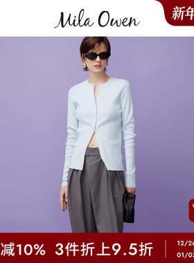 Mila Owen春夏简约百搭圆领纯色小纽扣针织开衫09WND251046