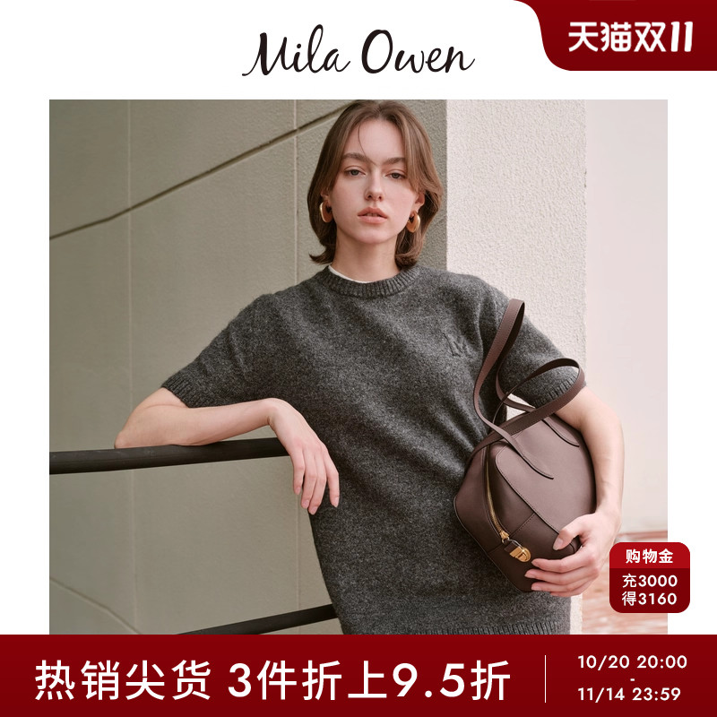 Mila Owen秋冬休闲百搭短袖针织衫迷你连衣裙09WNO244006