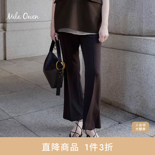 Mila 09WFP231014 Owen春夏休闲通勤中线设计显瘦松紧腰微喇长裤