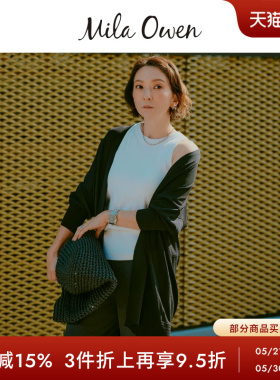 Mila Owen春夏休闲简约舒适轻薄宽松针织开衫09WND242037