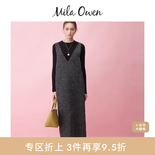 Mila 无袖 连衣裙套装 09WFO254152 Owen秋冬优雅罗纹针织衫