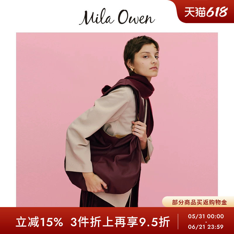Mila Owen秋冬简约休闲宽松翻领双排扣西装外套09WFJ254141