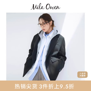 外套09WFJ244034 休闲拼接连帽假两件西装 Mila Owen秋冬时尚