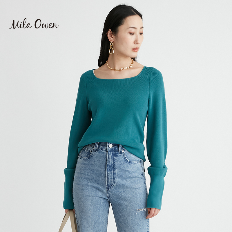 Mila Owen 秋季新款日系纯色针织上衣女09WNT214025 女装/女士精品 毛针织衫 原图主图