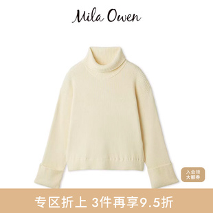 Mila 09WNT255066 Owen秋冬简约百搭纯色罗纹高领针织衫