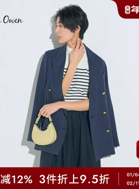 Mila Owen春夏气质通勤双排金扣长短款薄西装外套09WFJ232033