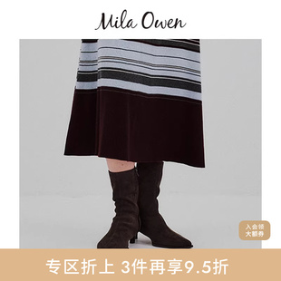 Mila 百搭人造革麂皮小猫跟短靴09WGS255522 Owen秋冬时尚