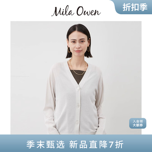 09WND252092 Mila Owen25春夏新品 简约百搭薄款 微透纯色针织开衫