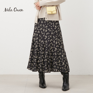 Mila 秋冬百搭碎花鱼尾裙中长半身裙09WFS235168 Owen
