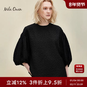 衬衫 Mila Owen秋冬日系气质纹理感圆领泡泡袖 09WFT234110