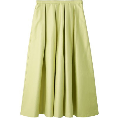 Mila Owen春夏休闲简约纯色高腰显瘦打褶半身伞裙09WFS241014