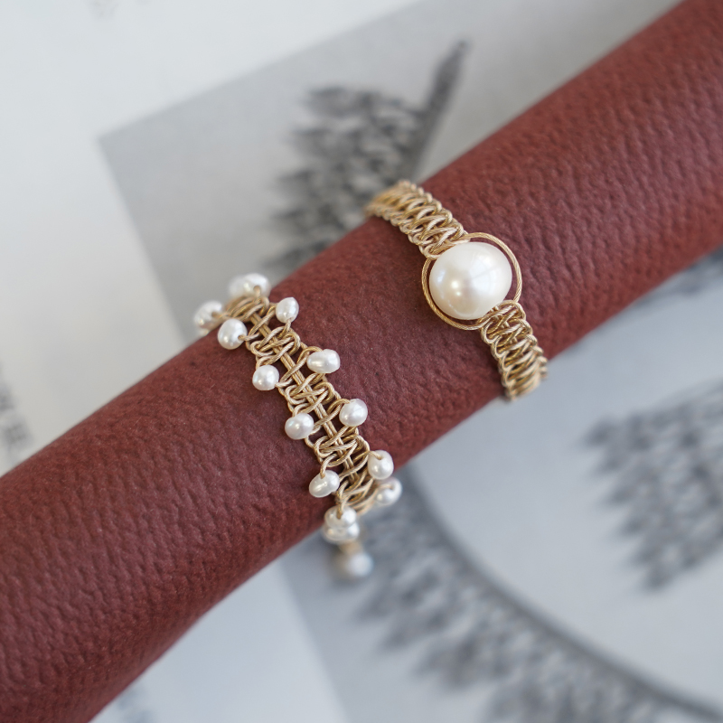 清野集设计天然小珍珠编织可调节