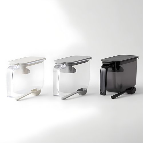 日本进口家用厨房带盖调料盒调味