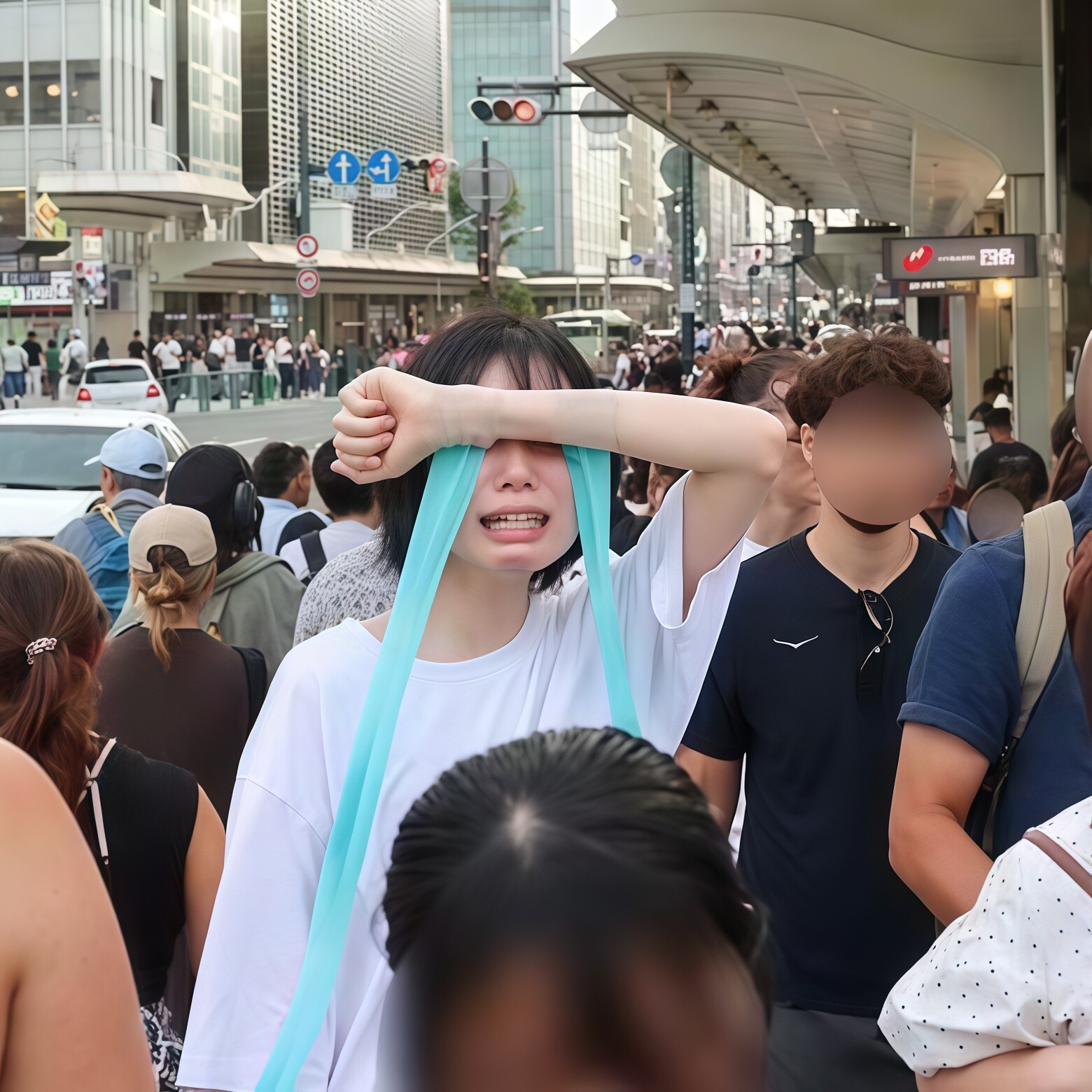泪奔手环日本博主爆款泪奔袖套手套抽象拍照风小众设计感出片神器