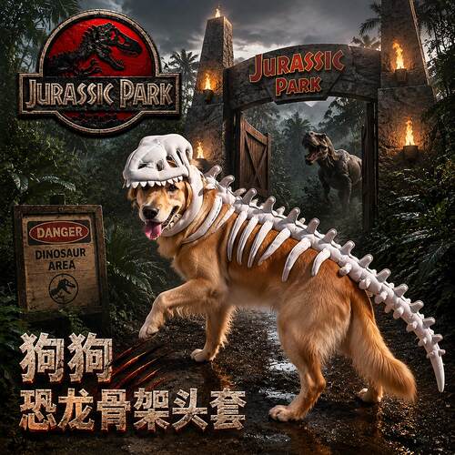 狗狗恐龙骨架头套宠物猫