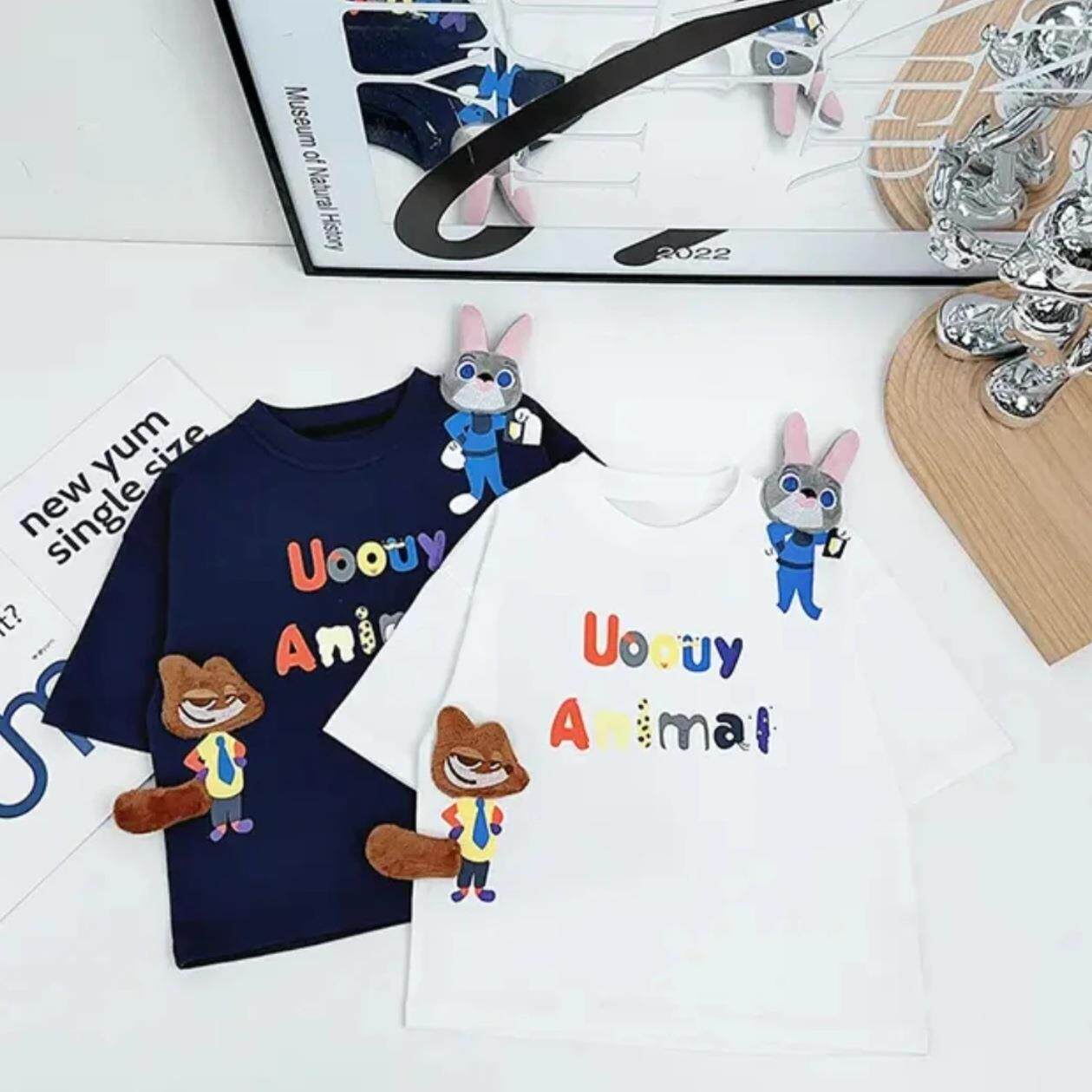 儿童夏季上衣2025新款韩版童装男童A类卡通可爱短袖T恤立体玩偶w