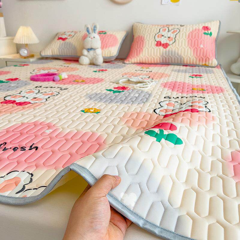 夏季乳胶凉席单件学生宿舍凉席冰丝席夏天专用软席1.5/1.8三件套w