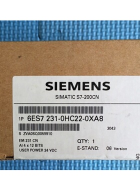 西门子6ES7231-0HC22-0XA8西门子CN模拟量模块6ES72310HC220XA8XX