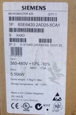 西门子1P6SE6420-2AD25-5CA1全新MICROMASTER4206SE64202AD255CA1