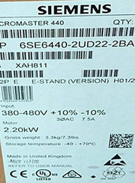 西门子1P6SE6440-2UD22-2BA1全新MICROMASTER4406SE64402UD222BA1