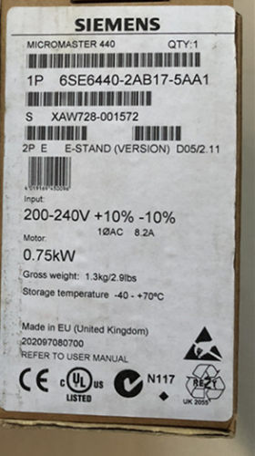 西门子1P6SE6440-2AB17-5AA1全新MICROMASTER4406SE64402AB175AA1