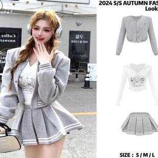 清仓处理金金【天才少女】秋季纯欲显瘦气质学院休闲时尚运动套装