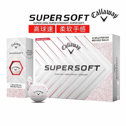 Callaway卡拉威高尔夫球 25全新款SUPER SOFT 360度瞄准环两层球