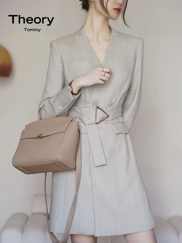 TheoryTommy气质长袖西装连衣裙