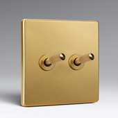 汉顿开关插座面板BY黄金色复古大黄铜拨杆电脑USB空调电话插座86