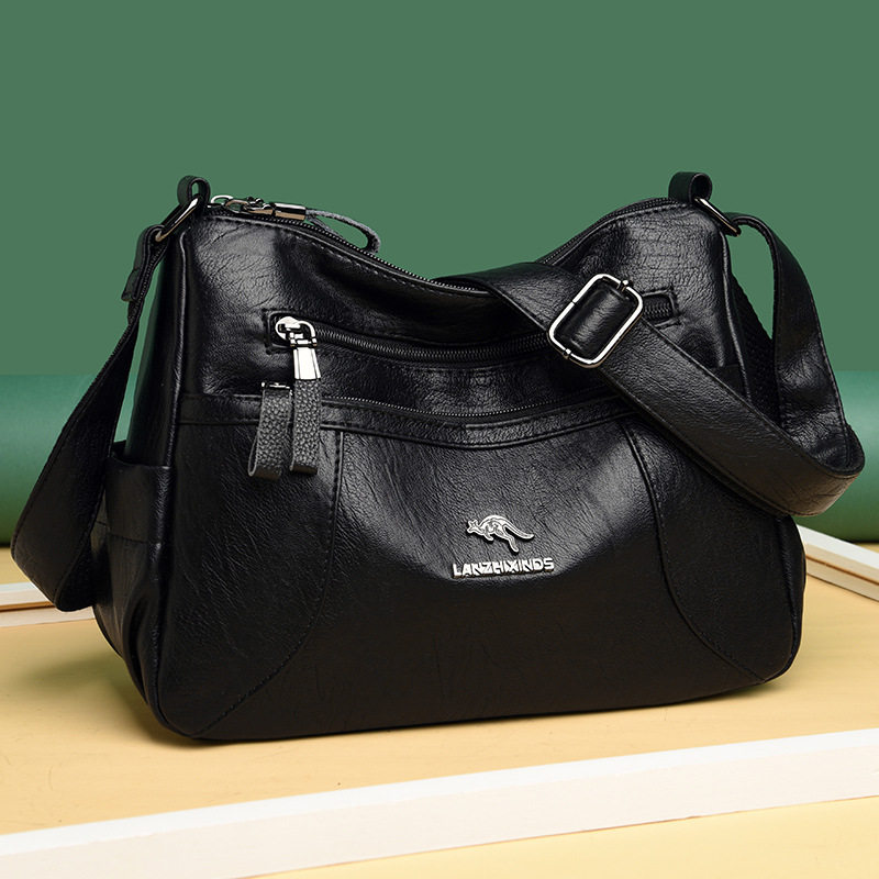 头层牛皮单肩斜挎包女士软真皮中年妈妈包百搭时尚大容量2026新款