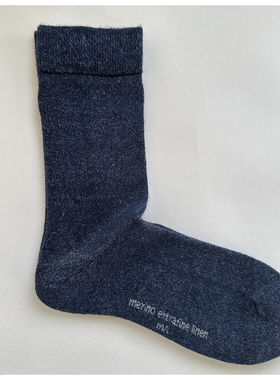 美利奴羊毛亚麻大童男女袜子 扬子50%merino50%linen中筒袜四季款