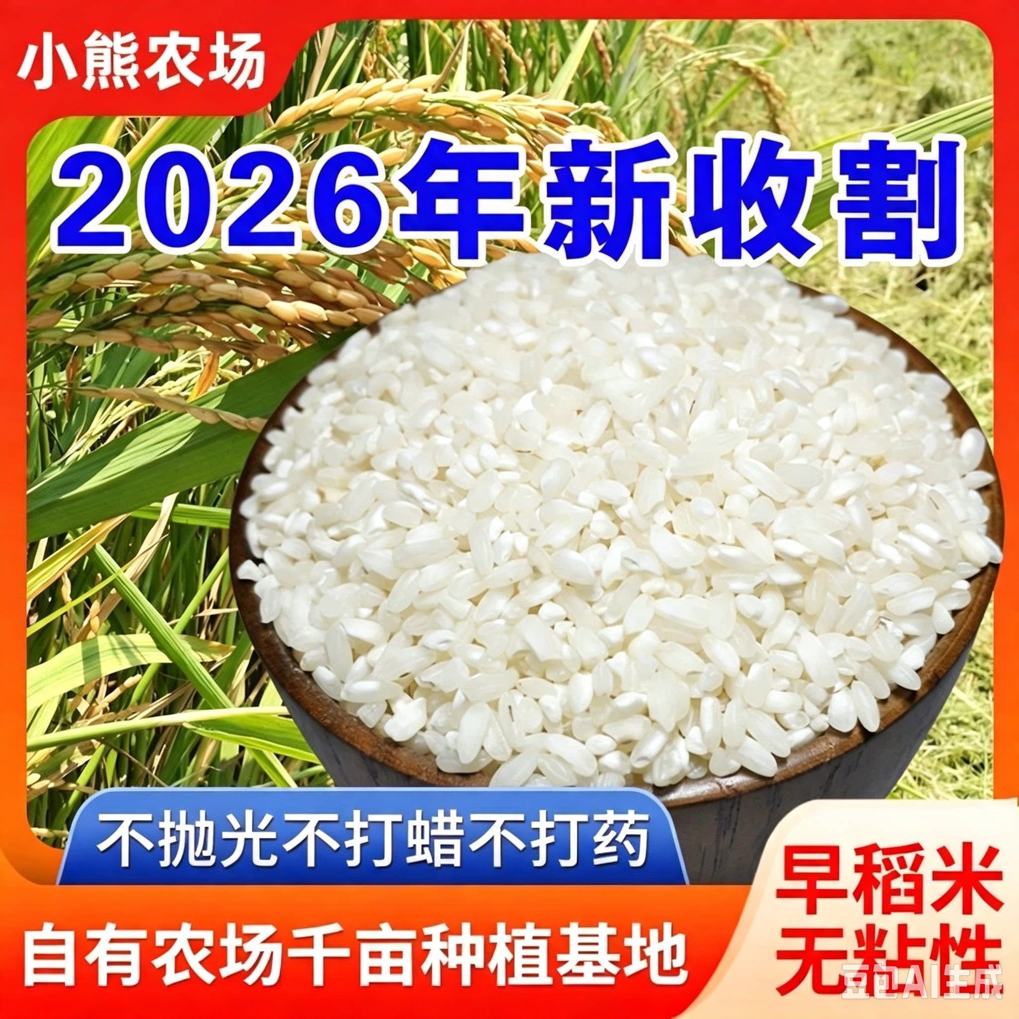 2026年稻谷新加工的桂朝米早稻米早籼米无粘性大米五斤装小熊农场
