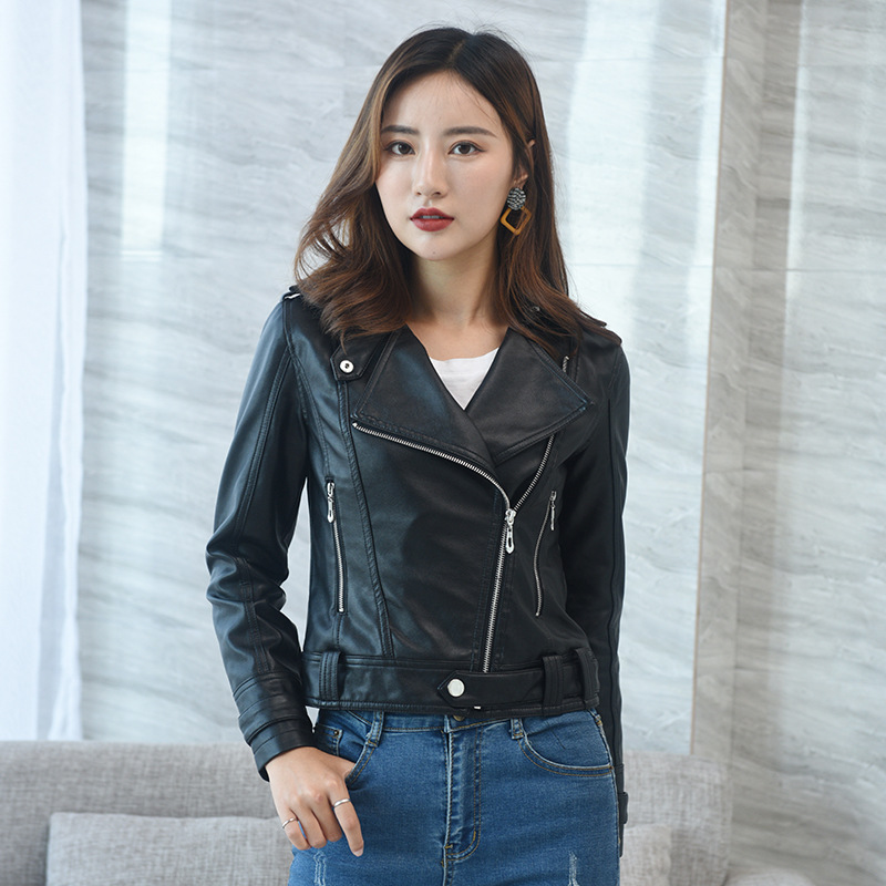 工厂女装秋装2025新款海宁皮衣女式夹克女士皮夹克pu外套