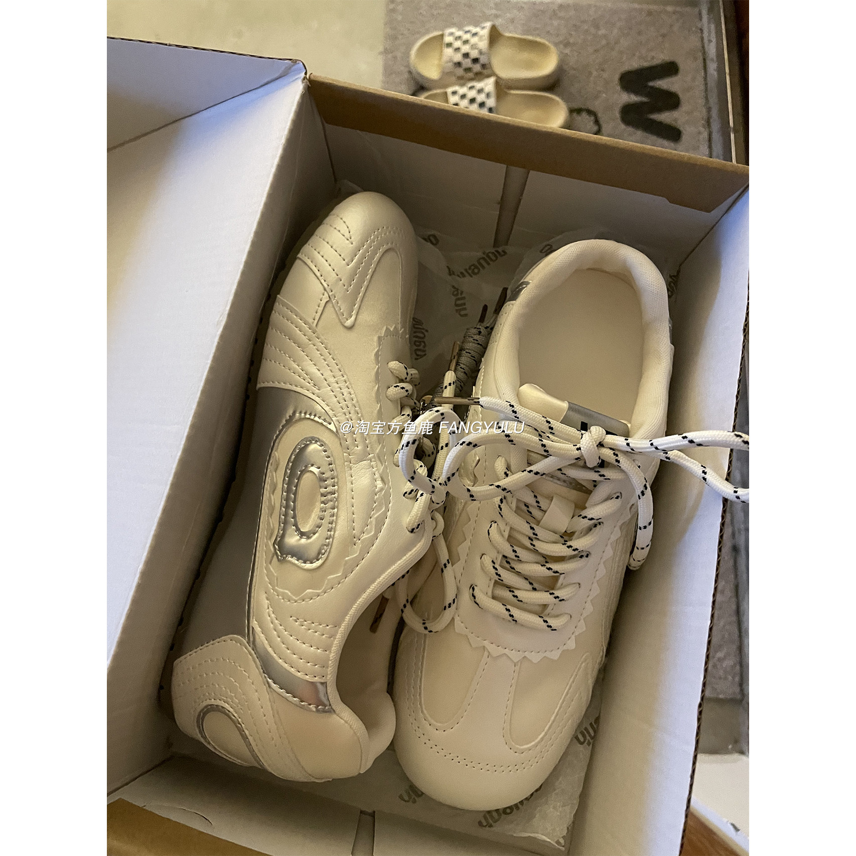 方鱼鹿 ins风棒球平底德训鞋女2025秋季新款小众设计感运动赛车鞋,女鞋,德训鞋,淘宝优惠券,粉丝福利购,淘宝优惠卷