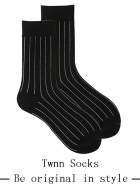 Twnn Socks袜子女中筒袜秋冬日系情侣袜韩国男士长筒袜纯棉条纹潮