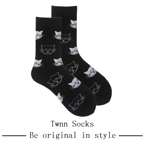 twnnsocks小猫咪图案卡通袜子